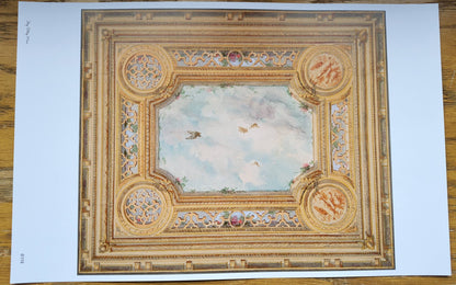 Dollhouse Ceiling Mural Wallpaper Sky Birds Painted Victorian 1:12 Scale Itsy Bitsy