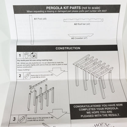 Dollhouse KIT Garden Pergola Arbor Trellis for Flowers DIY 1:12 Scale Miniature