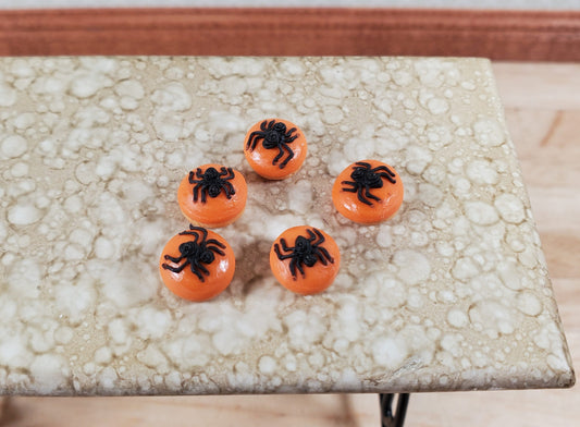 Dollhouse Pastries Donuts Halloween Spider Theme Set of 5 1:12 Scale Miniature