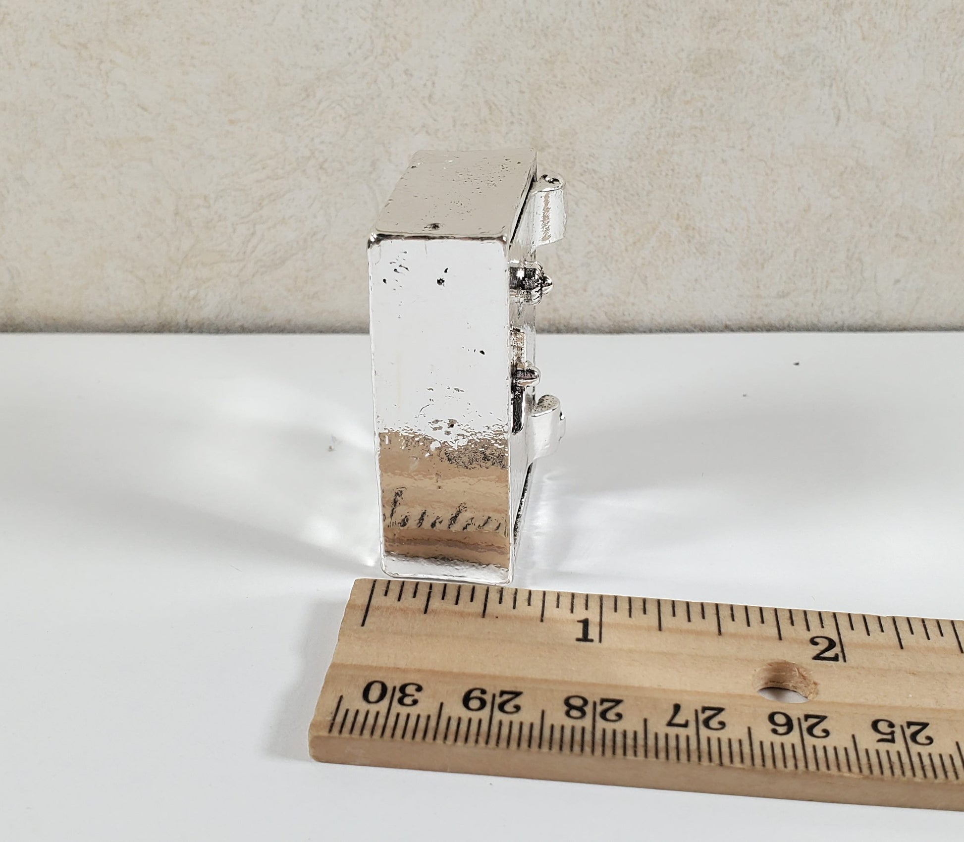 Miniature Metal Safe Tiny Prop (non working) Silver Door Opens 1:12 Scale
