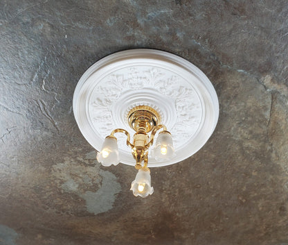 Dollhouse Ceiling Rose Medallion for Battery Lights 1:12 Scale Miniature Style 7