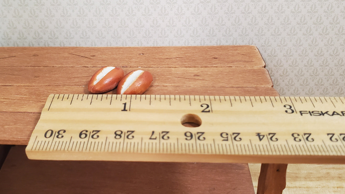 Dollhouse Split Crust Bread Loaf 2 Pieces 1:12 Scale Miniature Food Kitchen