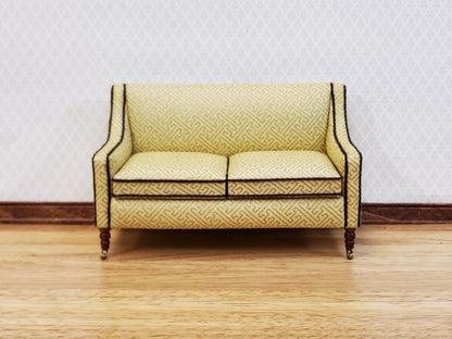 JBM Dollhouse Sofa Couch Retro Style Pale Yellow/Cream 1:12 Scale Miniature Furniture