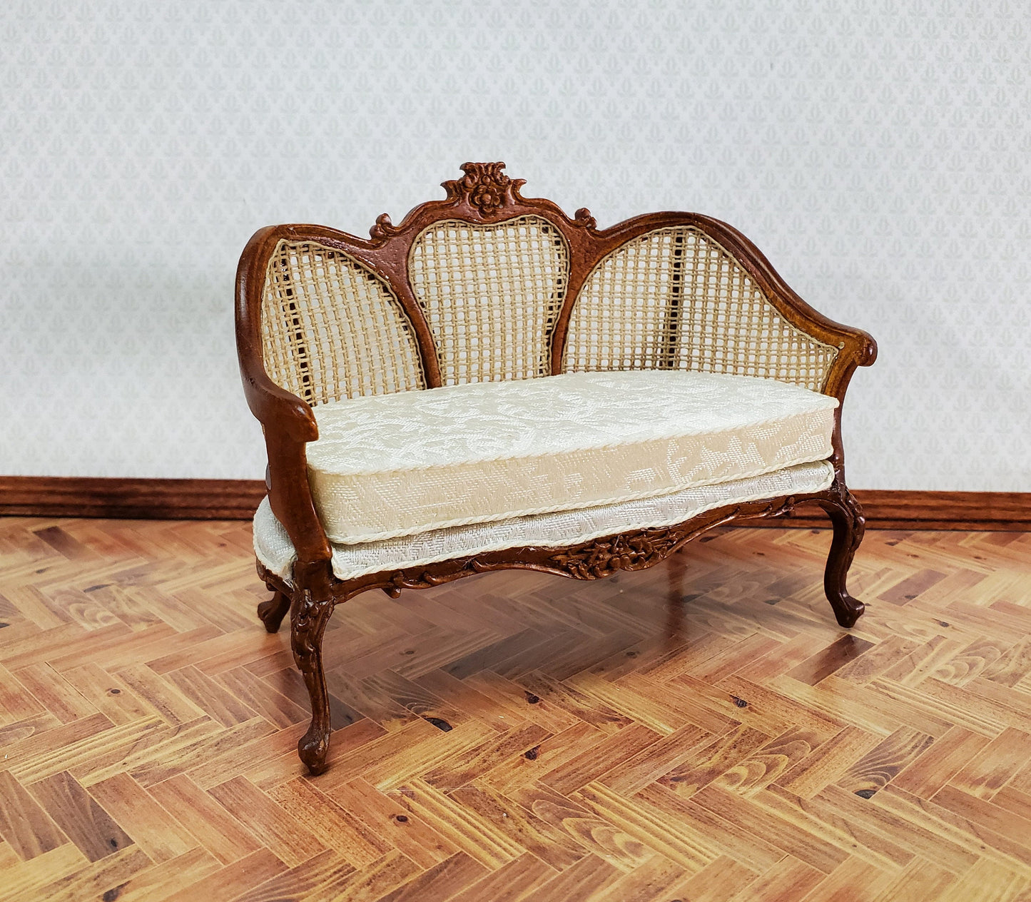 JBM Dollhouse Settee Couch Sofa Louis XV Style 1:12 Scale Miniature Furniture
