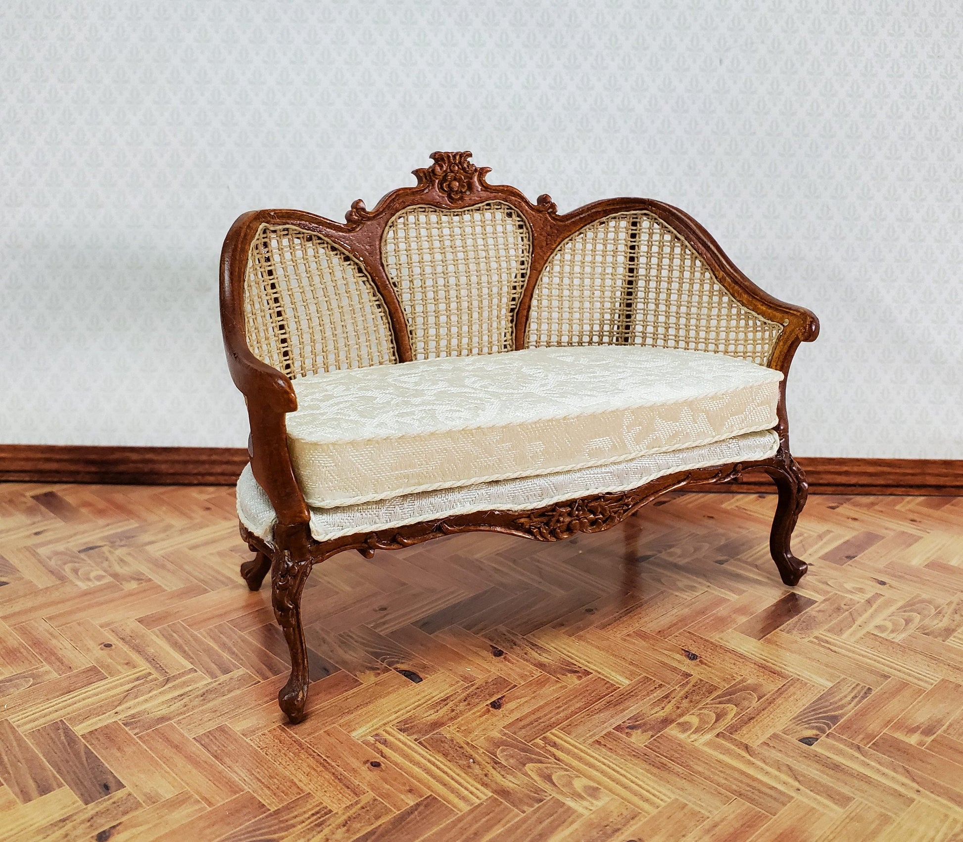 JBM Dollhouse Settee Couch Sofa Louis XV Style 1:12 Scale Miniature Furniture