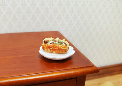 Dollhouse HALF SCALE Philly Cheese Sandwich Hoagie 1:24 Miniature Food