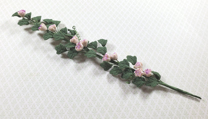 Dollhouse Trailing Purple 2 Tone Camelia Vine 1:12 Scale Miniature Garden Flower