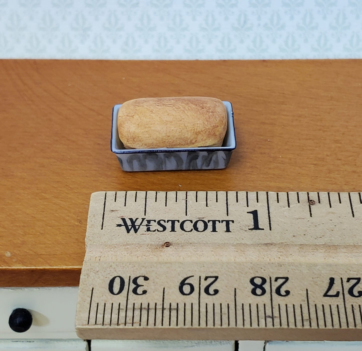 Dollhouse Bread in a Baking Pan Handmade 1:12 Scale Miniature Food Kitchen Bakery
