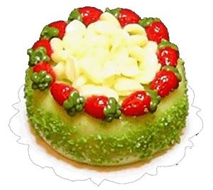 Dollhouse White Chocolate Curl Berry Lime Cake 1:12 Scale Miniature Dessert Food