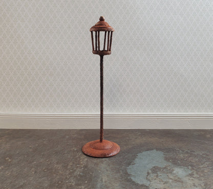 Miniature Lantern Rusted Distressed Metal Fairy Garden 1:24 Scale Dollhouse