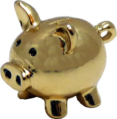 Dollhouse Gold Metal Piggy Bank 1:12 Scale Miniature