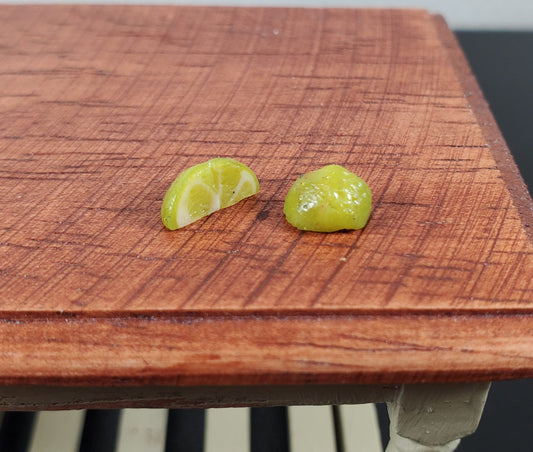 Dollhouse Lime Wedges 2 Pieces 1:12 Scale Miniature Food Handmade