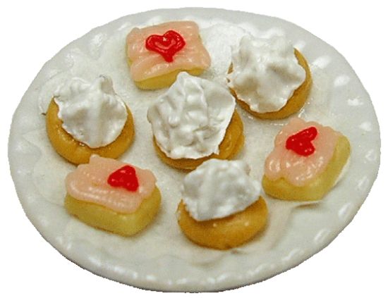 Dollhouse Valentines Petit Fours 1:12 Scale Miniature Dessert Food Bakery