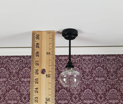 Dollhouse Ceiling Light Modern Black Battery Operated 1:12 Scale Miniature