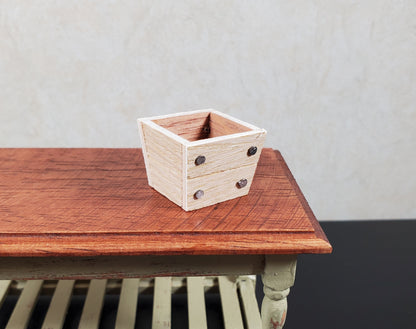 Dollhouse Square Wood Planter Box 1:12 Scale Miniature