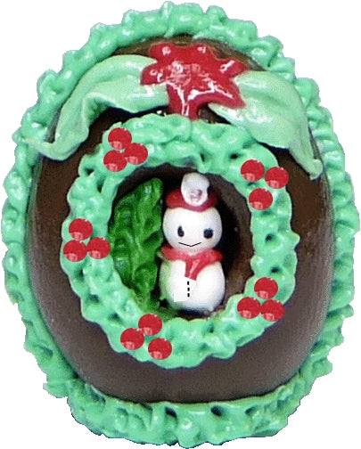 Dollhouse Panorama Chocolate Christmas Egg 1:12 Scale Miniature Food Bakery