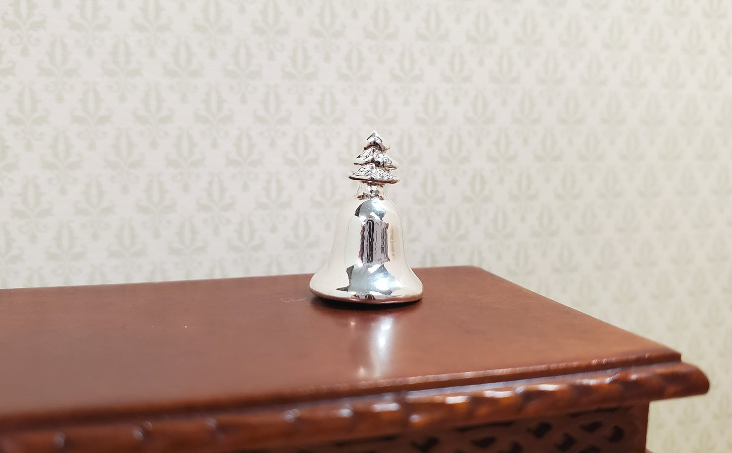 Dollhouse Large Silver Christmas Bell 1:12 Scale Miniature