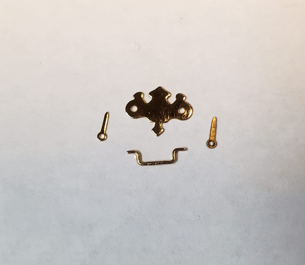 Dollhouse Drawer Pulls x10 Gold Plated Brass 1:12 Scale Chippendale Style