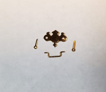 Dollhouse Drawer Pulls x10 Gold Plated Brass 1:12 Scale Chippendale Style