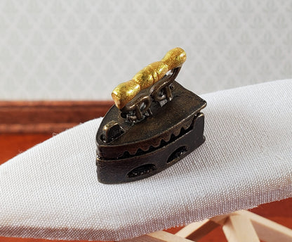 Dollhouse Vintage Coal Iron Bronze 1:12 Scale Primitive Miniature Laundry Room