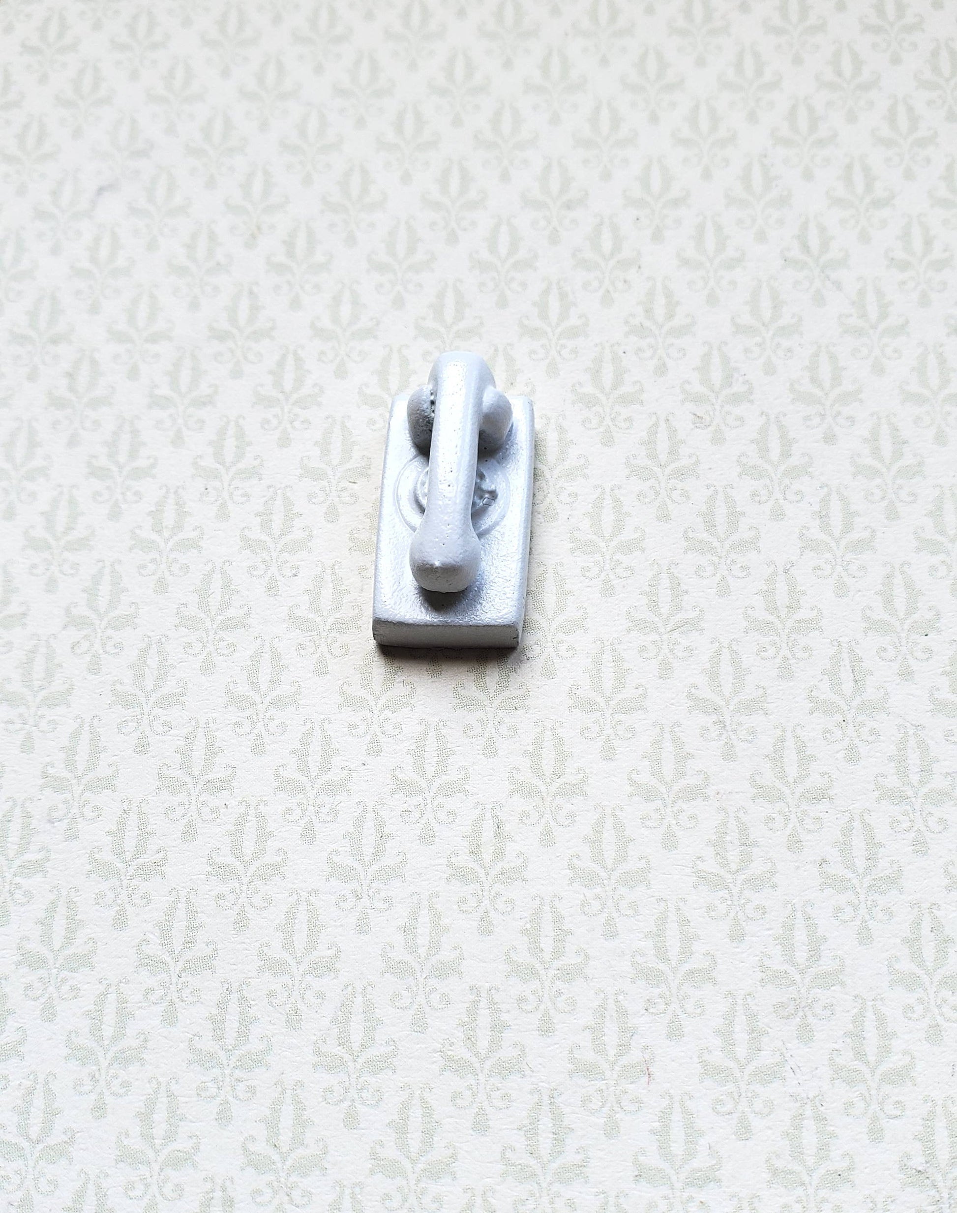 Dollhouse Miniature Wall Telephone Modern 1970s 80s Corded Push Button 1:12 Scale Phone