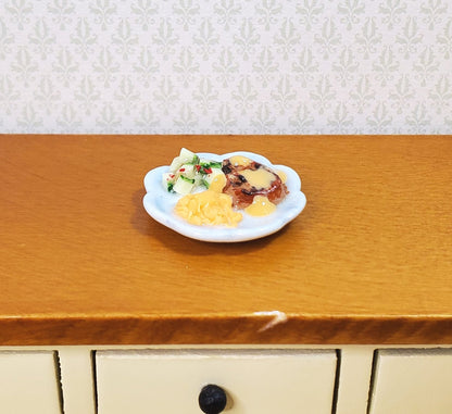 Dollhouse Steak with Mashed Sweet Potatoes & Veggies 1:12 Scale Miniature Food