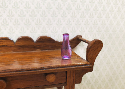 Dollhouse Purple Glass Bud Vase 1:12 Scale Miniature Flowers Decoration