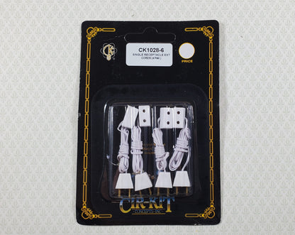 Dollhouse Single Receptacle Plug with Extension Cord x4 1:12 Scale Miniatures
