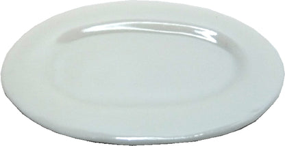 Dollhouse Oval Ceramic Platter White 1:12 Scale Miniature Dish
