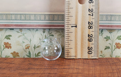 Dollhouse Small Clear Glass Urn Vase with Handles 1:12 Scale Miniature Kitchen