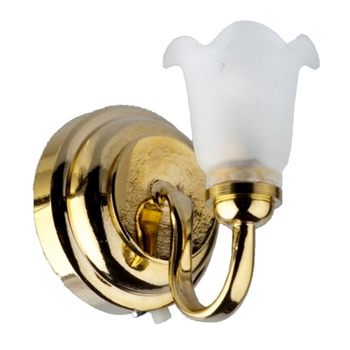 Dollhouse Battery Light Single Tulip Wall Sconce 1:12 Scale Miniature Houseworks