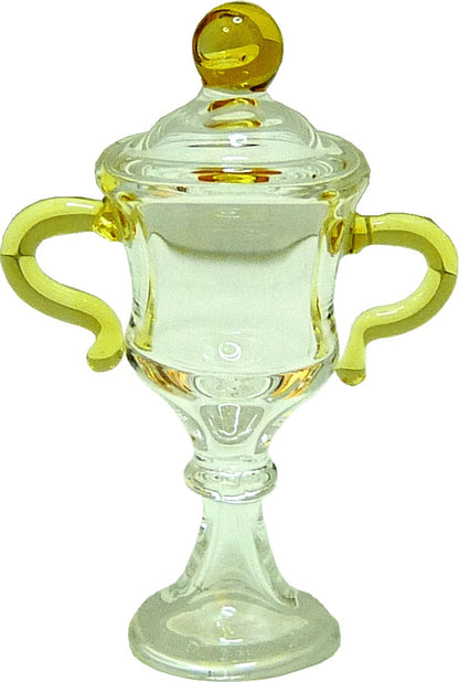 Dollhouse Glass Urn with Amber Handles 1:12 Scale Miniature Decoration