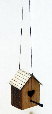 Dollhouse Hanging Birdhouse with Heart Door 1:12 Scale Miniature Garden