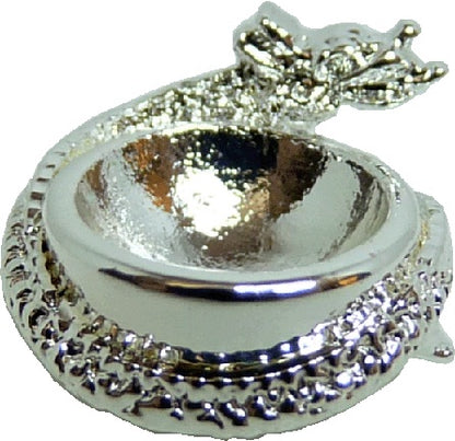 Dollhouse Silver Metal Dragon Bowl 1:12 Scale Miniature