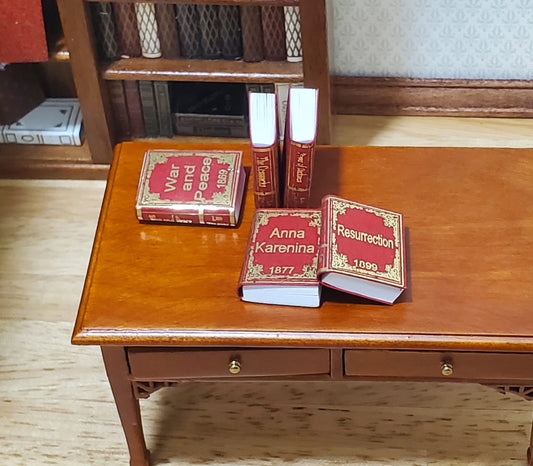 Dollhouse Books x5 Leo Tolstoy 1:12 Scale Miniatures (blank inside) Handmade