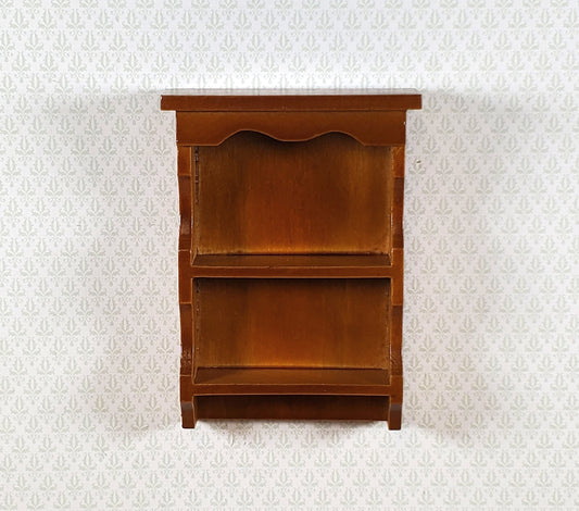 Dollhouse Hanging Shelf 1:12 Scale Miniature Walnut Finish Kitchen or Bathroom