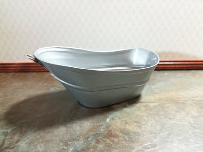 Dollhouse Tub "Galvanized" Small Metal 1:12 Scale Miniature Bathroom Hip Bath