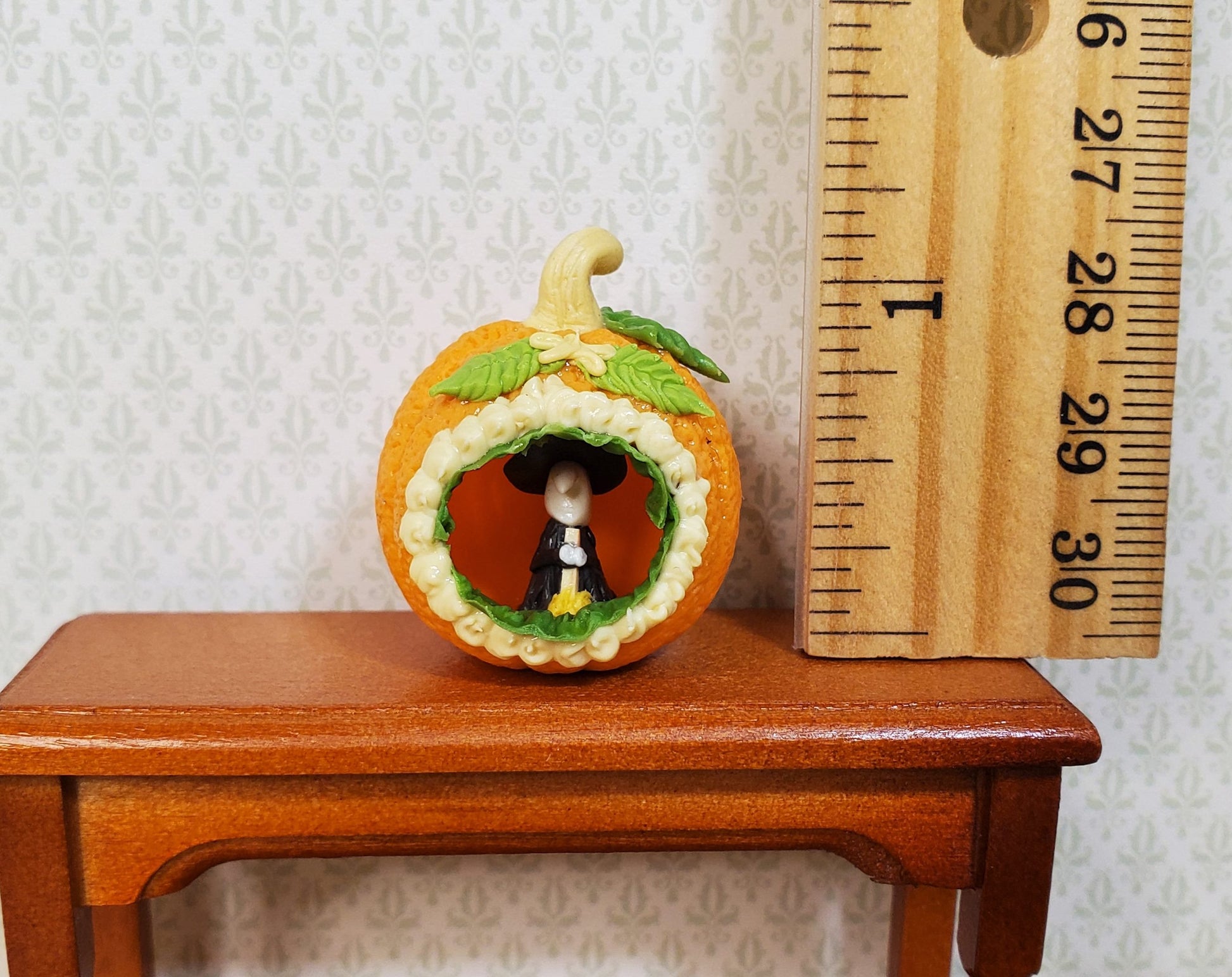 Dollhouse Panorama Pumpkin Witch Scene 1:12 Scale Miniature Halloween