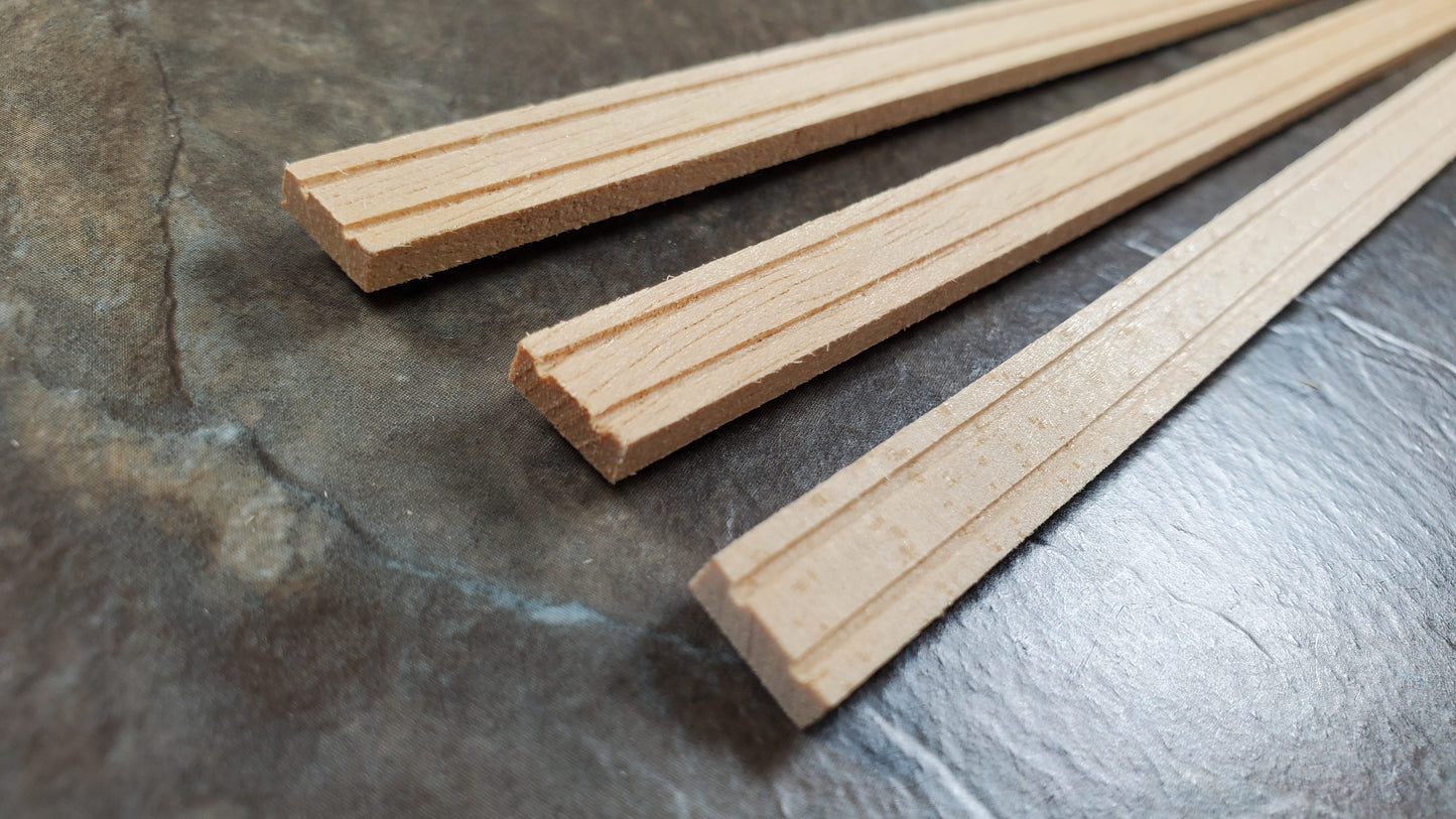 Dollhouse Window and Door Casing 3 Pieces 3/8" x 18" long 1:12 Scale HW7141