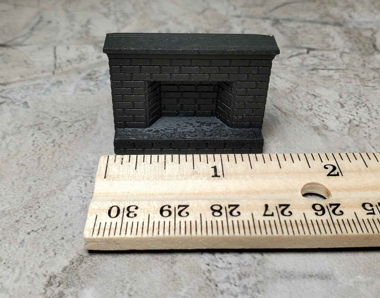 Quarter Scale Fireplace Brick 1:48 Dollhouse Miniature Black Can be Painted