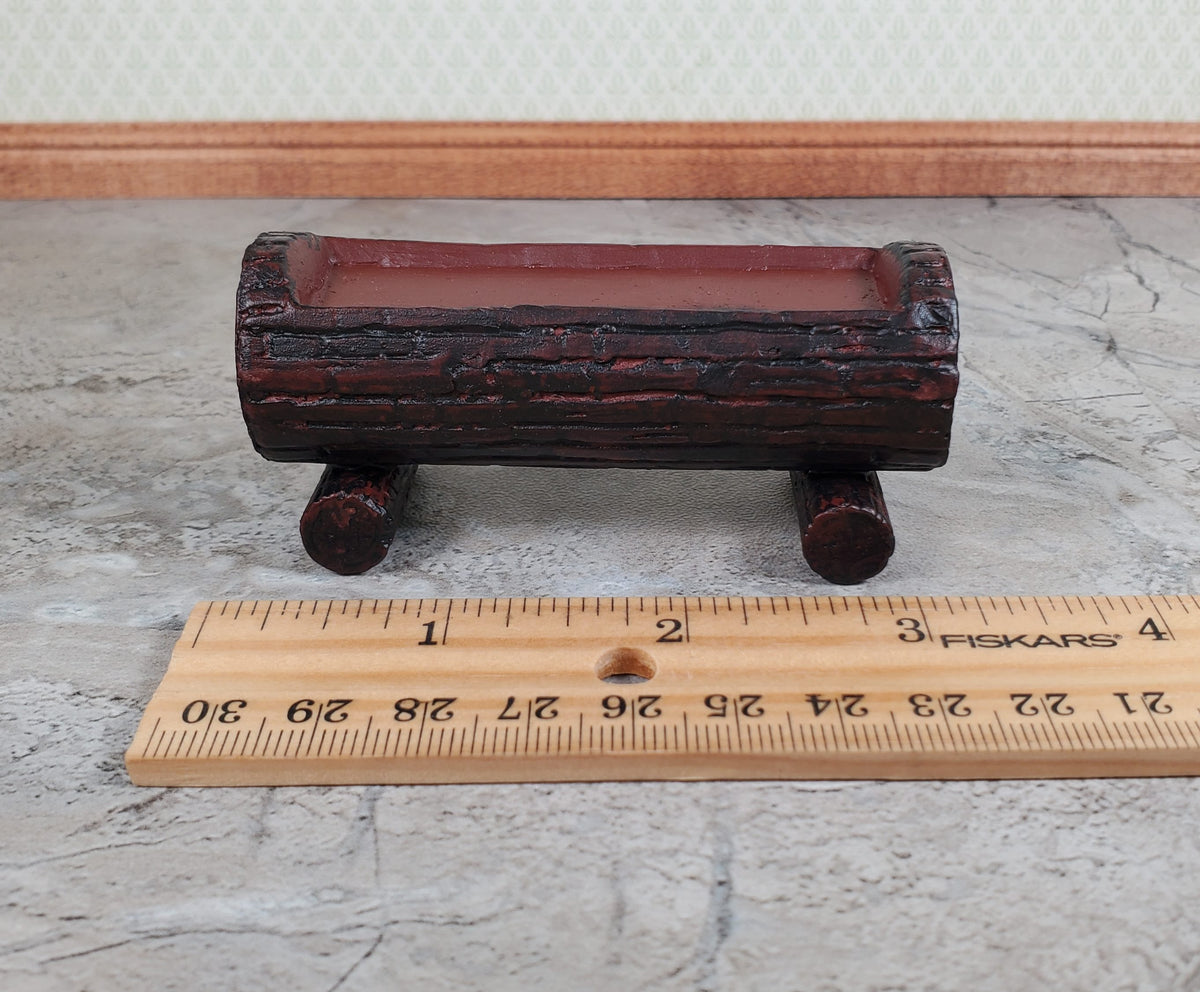 Dollhouse Log Planter Stand Ceramic 1:12 Scale Miniature Garden Flowers Plants