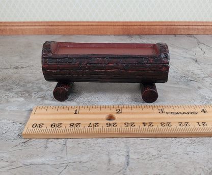 Dollhouse Log Planter Stand Ceramic 1:12 Scale Miniature Garden Flowers Plants