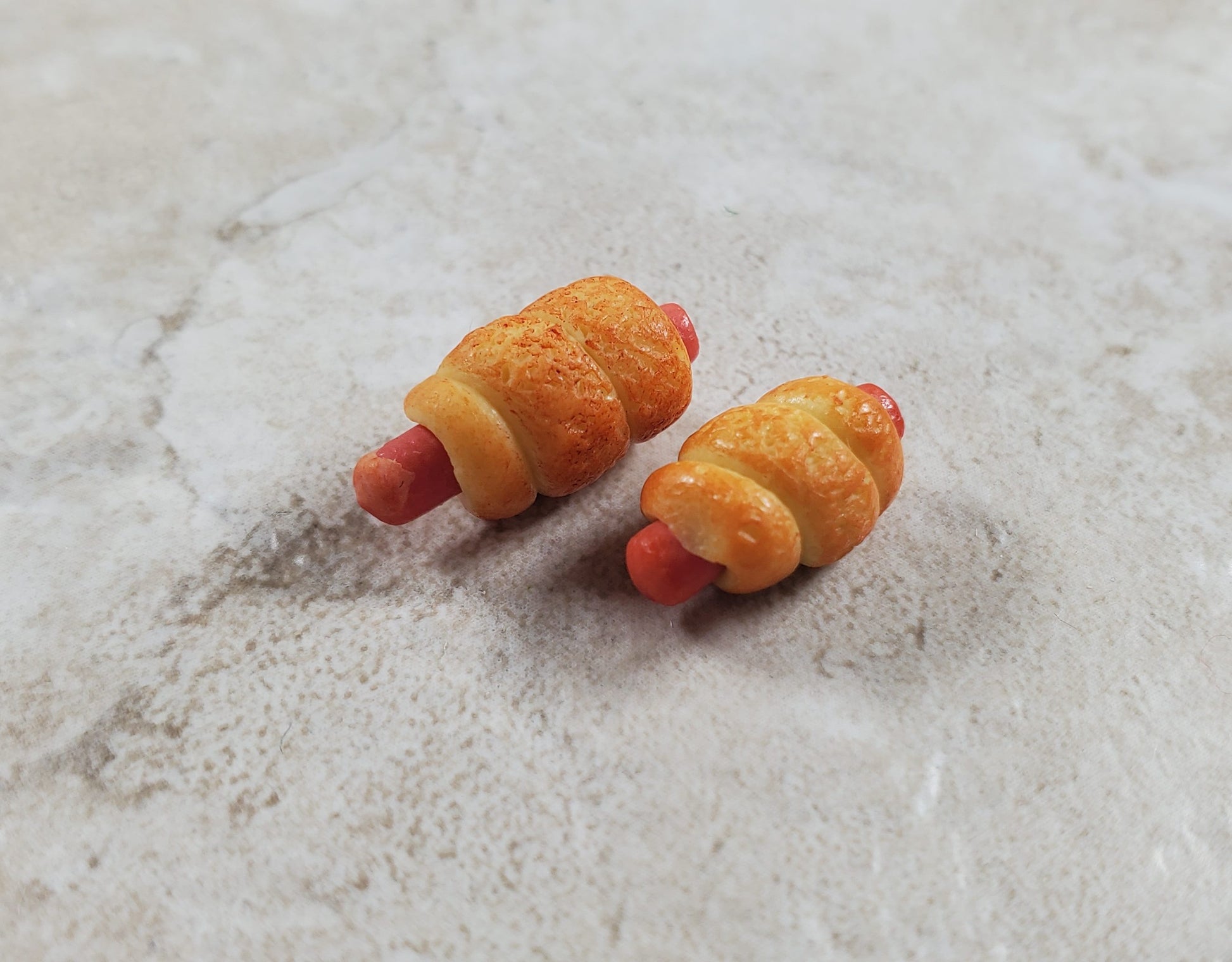 Dollhouse Pigs in a Blanket Hot Dogs Set of 2 1:12 Scale Miniature Food Kitchen