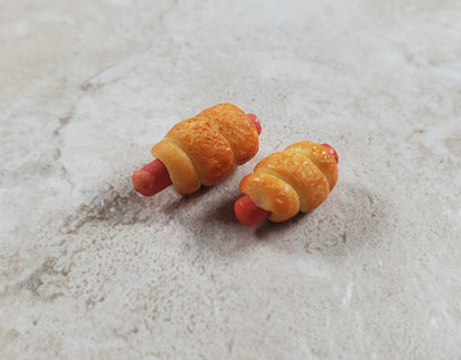 Dollhouse Pigs in a Blanket Hot Dogs Set of 2 1:12 Scale Miniature Food Kitchen