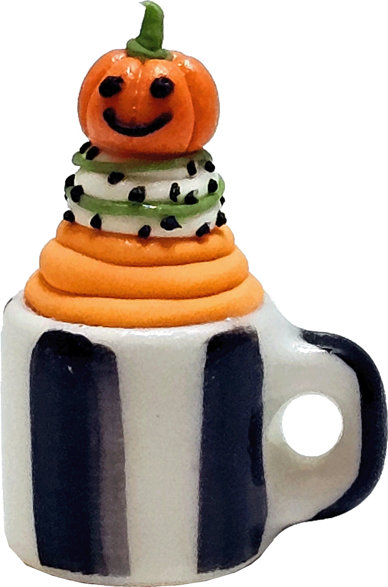 Dollhouse Jack O Lantern Cupcake Mug 1:12 Scale Miniature Food