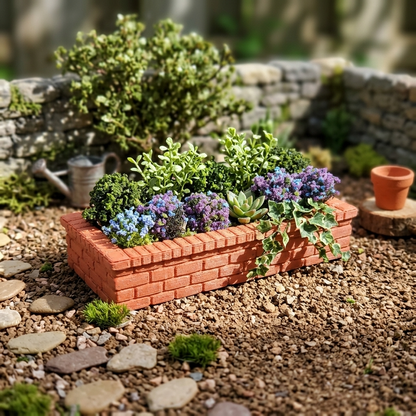 Miniature Brick Style Planter Flower Box 1:12 Scale Dollhouse Garden Decor