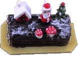 Dollhouse Decorated Holiday Chocolate Log 1:12 Scale Miniature Dessert Food