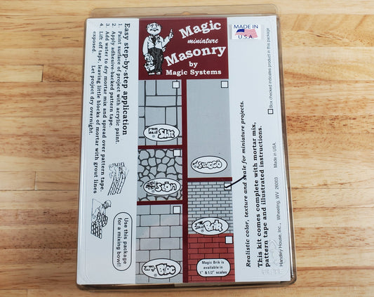 Magic Masonry Red Brick Stencil  & Powder KIT 1 Square Foot Set 1:12 Scale Dollhouse Building Supplies