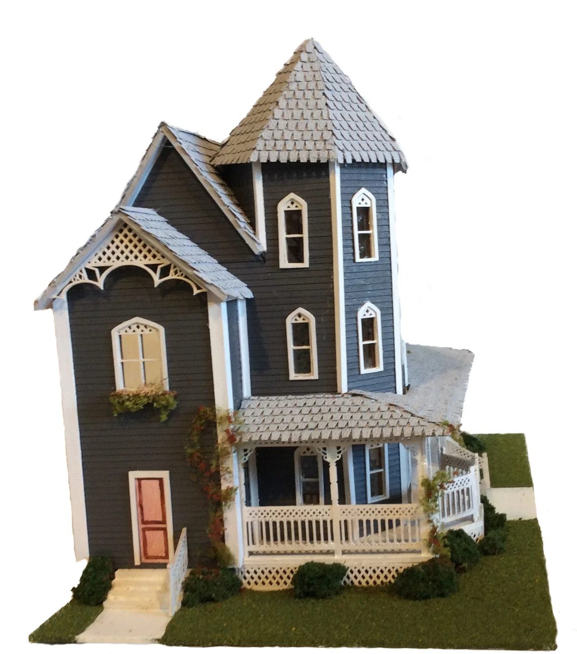 1:48 Quarter Scale Dollhouse KIT Victorian Gothic Mansion 9 Rooms with Greenery