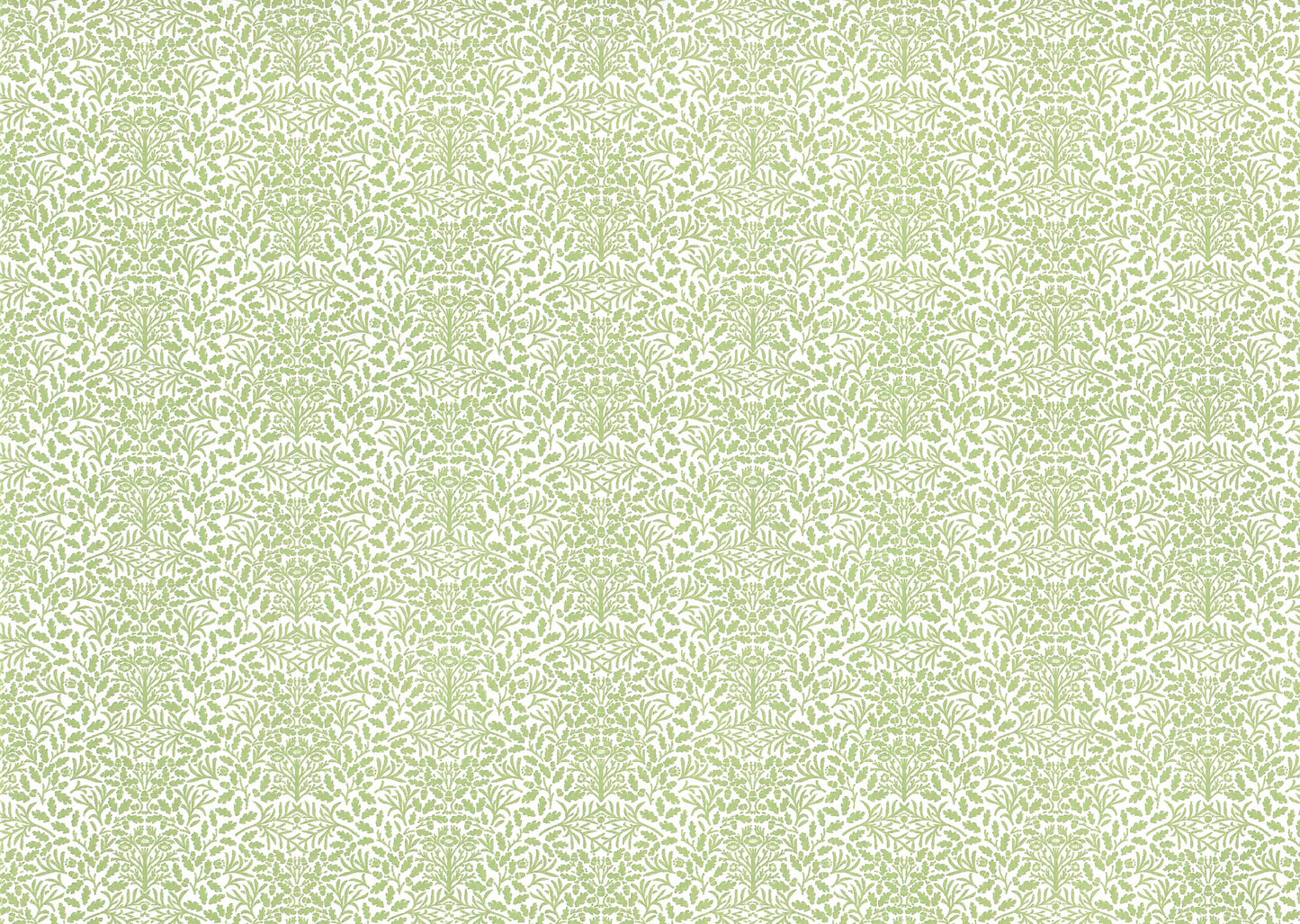 Dollhouse Wallpaper 3 Sheets Green White Leaves Branches "Acorn" 1:12 Scale